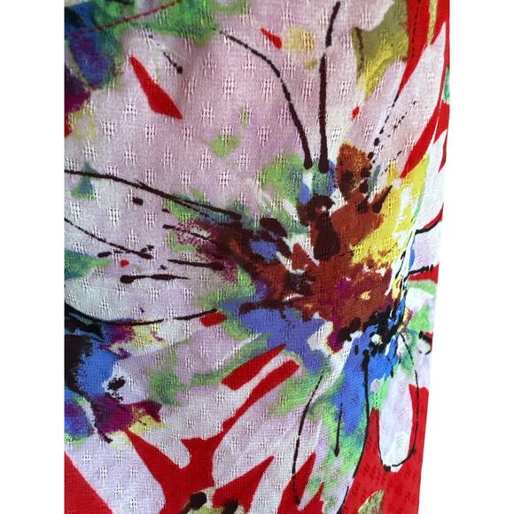 Miss Me Cold Shoulder Red Floral Top | Size M | Adjustable Straps | Boho Vibe - Picture 10 of 12